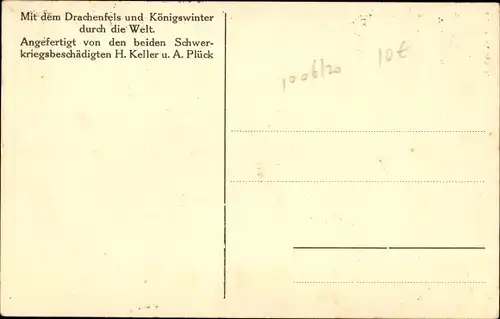 Ak Königswinter im Rhein Sieg Kreis, Durch die Welt, Modell der Burg Drachenfels, H. Keller,A. Plück