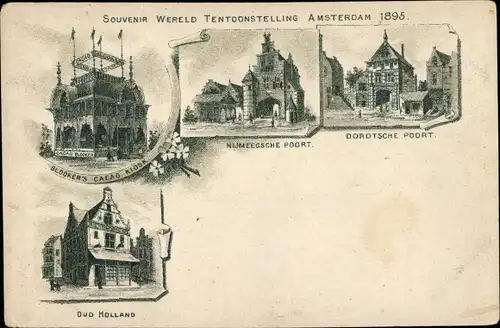 Vorläufer Litho Amsterdam Nordholland Niederlande, Wereld Tentoonstelling 1895, Blookers Cacao