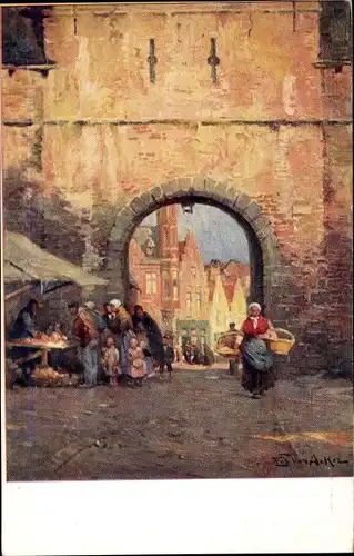 Künstler Ak Van Acker, Bruges Brügge Flandern Westflandern, Porte des Baudets