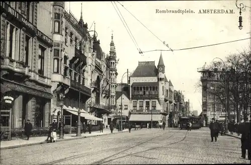 Ak Amsterdam Nordholland Niederlande, Rembrandtplein