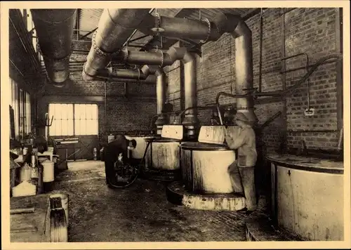 Ak Bruxelles Brüssel, Les Fils Levy-Finger, S.A.B., Een kookzaal voor copal-vernissen