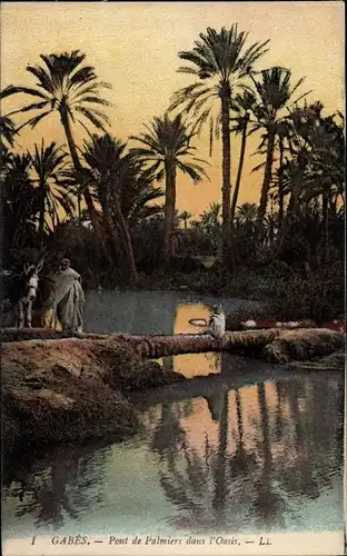 Ak Gabès Tunesien, Pont de Palmiers dans l'Oasis