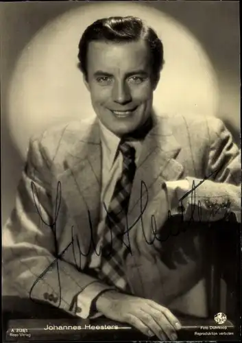 Ak Schauspieler Johannes Heesters, Portrait, Autogramm, Krawatte