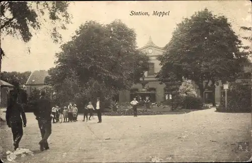 Ak Meppel Drenthe Niederlande, Station