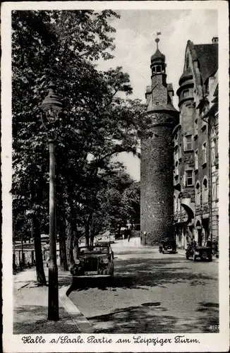 Ak Halle an der Saale, Partie am Leipziger Turm