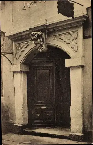 Ak Meißen in Sachsen, Haustor in der Burgstraße, aus dem 16. Jahrhundert, Eingangsportal