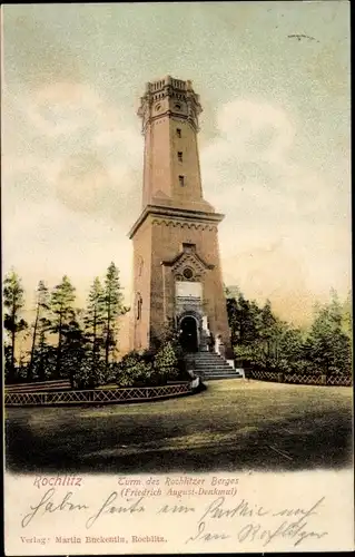 Ak Rochlitz an der Mulde, Turm auf dem Rochlitzer Berg, Friedrich August Denkmal