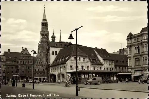 Ak Zwickau in Sachsen, Hauptmarkt mit Dom