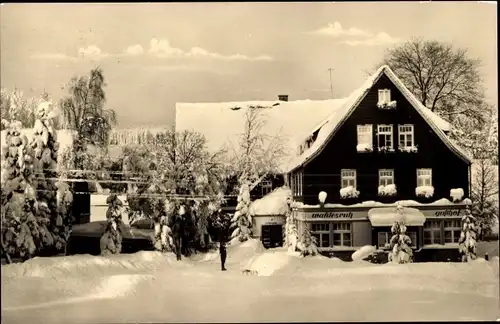 Ak Steinbach Johanngeorgenstadt im Erzgebirge, Gasthof Waldesruh, Winteransicht