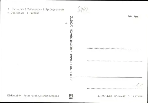 Ak Pöhla Schwarzenberg im Erzgebirge Sachsen, Rathaus, Sprungschanze, Oberschule, Teilansicht