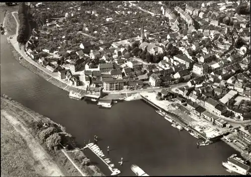 Ak Wittenberge an der Elbe Prignitz, Fliegeraufnahme