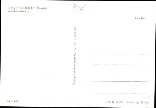 Ak Crottendorf Erzgebirge, Panorama mit Scheibenberg