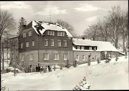 Ak Crottendorf Erzgebirge, Betriebsferienheim Waldhaus, Deutsche Post Cottbus, Schnee, Winter