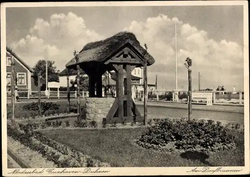Ak Duhnen Cuxhaven in Niedersachsen, Am Dorfbrunnen