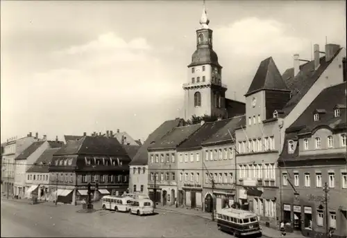 Ak Frankenberg in Sachsen, Platz der Einheit, Busse, Geschäfte