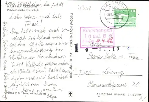 Ak Hartha Mittelsachsen, Polytechnische Oberschule