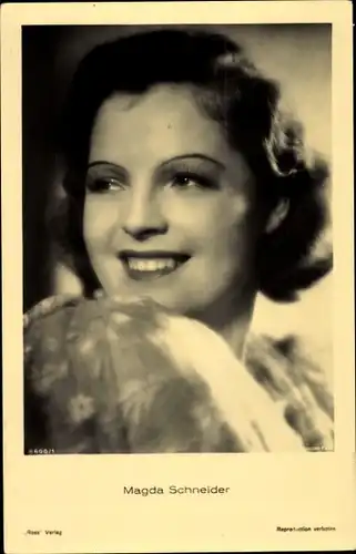 Ak Schauspielerin Magda Schneider, Portrait