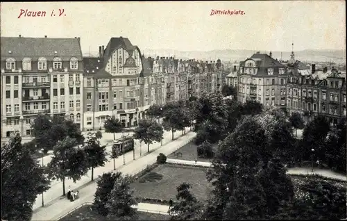 Ak Plauen im Vogtland, Dittrichplatz