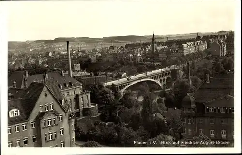 Ak Plauen im Vogtland, Blick auf die Friedrich August Brücke