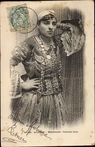 Ak Algier Alger Algerien, Mauresque, Costume riche