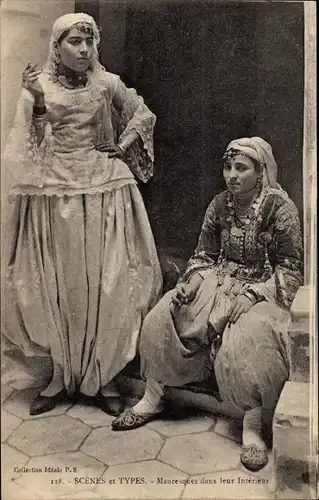 Ak Algerien, Scènes et Types, Mauresques dans leur Intèrieur