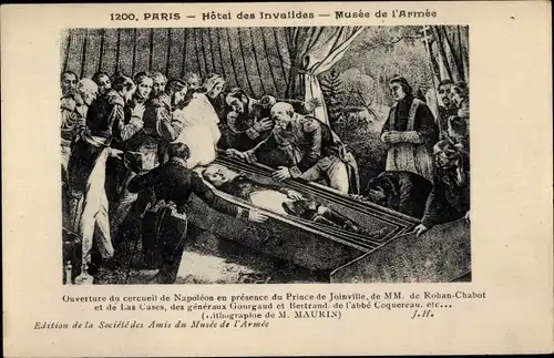 Künstler Ak Maurin, Ouverture du cercueil de Napoleon en presence du Prince de Joinville