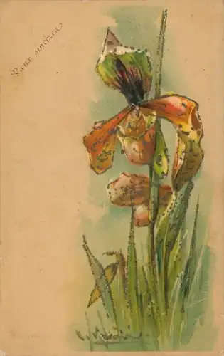 Künstler Litho Klein, Catharina, Blumen, Glitzer