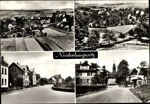 Ak Niederlungwitz Glauchau in Sachsen, Panorama, Straßenpartie