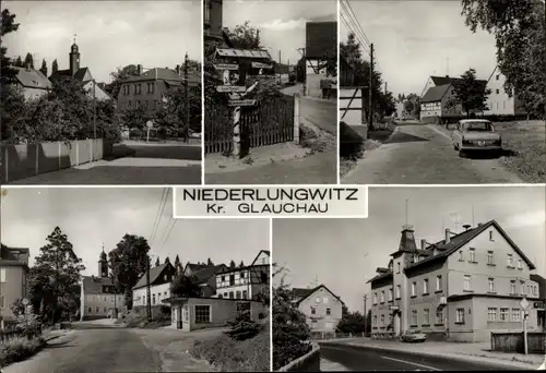 Ak Niederlungwitz Glauchau in Sachsen, Teilansichten, Straßenpartie