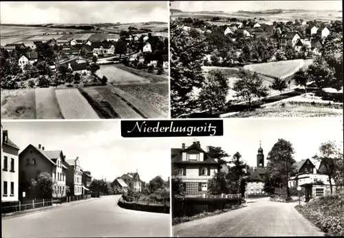 Ak Niederlungwitz Glauchau in Sachsen, Panorama, Straßenpartie