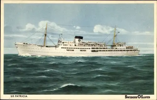 Ak Dampfschiff SS Patricia, Swedish Lloyd, Ansicht Backbord