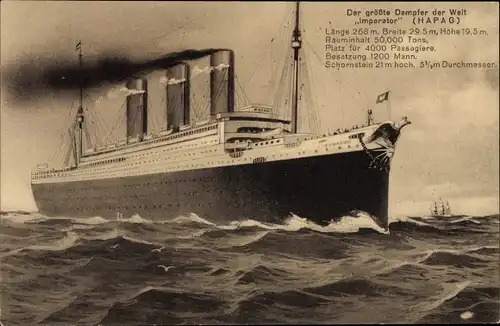 Ak Turbinen Schnelldampfer Imperator, HAPAG