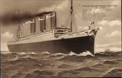 Ak Turbinen Schnelldampfer Imperator, HAPAG