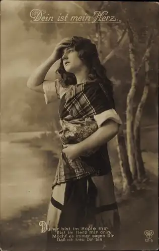 Ak Portrait einer Frau, Dein ist mein Herz, Du nur bist im Kopf mir...