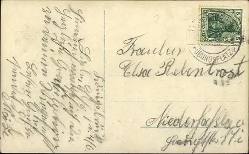 Ak Glückwunsch Geburtstag, Frau mit Blumen, Blühender Baum