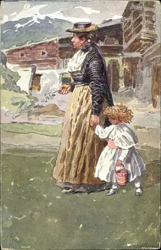 Künstler Ak Kaspar, A., Gastein-Pongauer Trachten