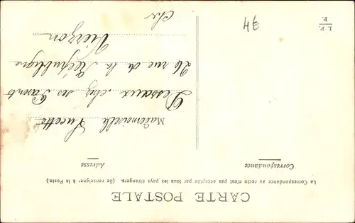 Ak 1. April, Ier Avril, Blaue Blüte, Fisch