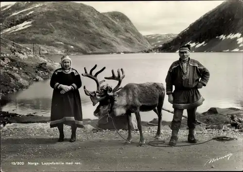 Ak Norwegen, Lappefamilie med ran