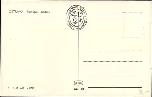 Ak Moravská Ostrava Mährisch Ostrau Region Mährisch Schlesien, Denkmal