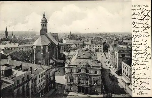 Ak Opava Troppau Region Mährisch Schlesien, Blick auf die Kirche