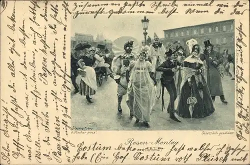 Künstler Ak Fischer, G., Rosenmontag, Carneval, Faschingsumzug