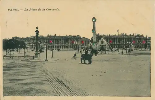 Glitzer Ak Paris VIII. Arrondissement Élysée, La Place de la Concorde