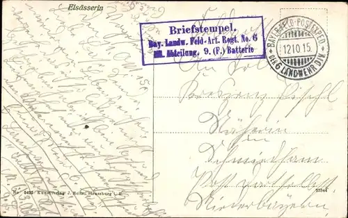 Ak Elsässerin am Spinnrad, Flügelhaube, Schultertuch