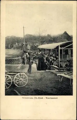 Ak Heimsbrunn Elsass Haut Rhin, Waschanstalt