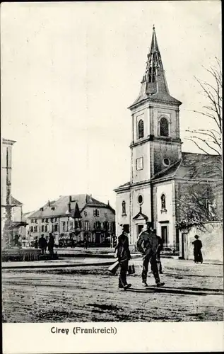 Ak Cirey Meurthe et Moselle, Kirche, Soldaten