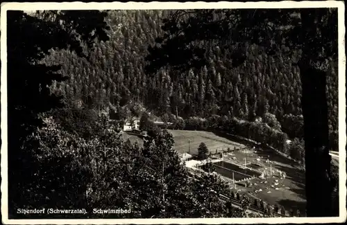 Ak Sitzendorf in Thüringen, Schwarzatal, Schwimmbad, Freibad