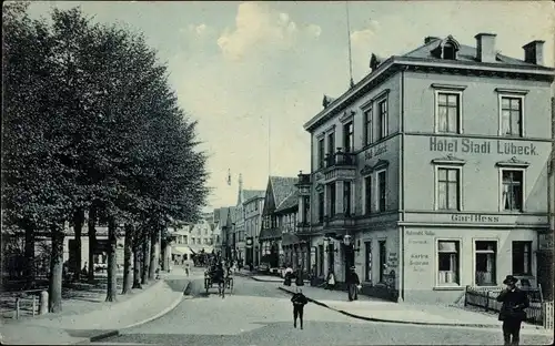 Ak Hamburg Bergedorf, Großestraße, Hotel Stadt Lübeck