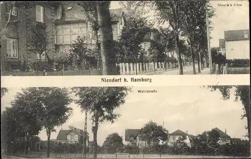 Ak Hamburg Eimsbüttel Niendorf, Maack's Allee, Waldstraße