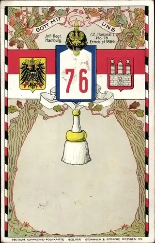 Regiment Ak Hamburg, Infanterie Regiment No. 76, 2. Hanseatisches