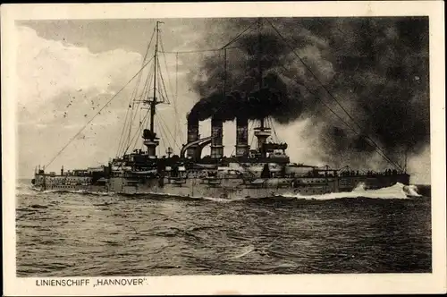 Ak Deutsches Kriegsschiff, Hannover, Linienschiff